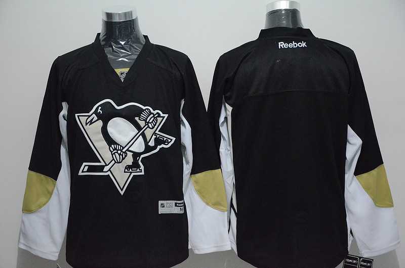 Men Pittsburgh Penguins Customized Black Stitched Hockey Jersey