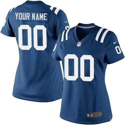 Women Nike Indianapolis Colts Customized Blue Team Color Stitched NFL Game Jersey
