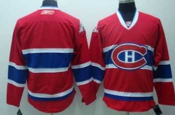 Youth Montreal Canadiens Customized Red Stitched Hockey Jersey