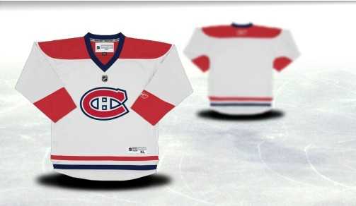 Youth Montreal Canadiens Customized White Stitched Hockey Jersey
