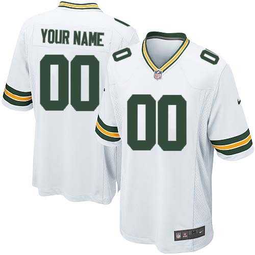 Youth Nike Green Bay Packers Customized White Team Color Stitched NFL Game Jersey