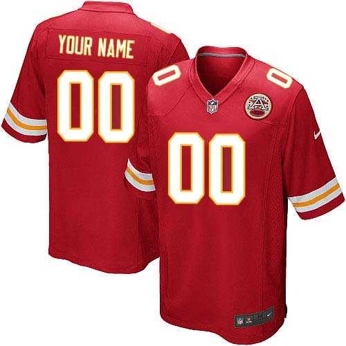 Youth Nike Kansas City Chiefs Customized Red Team Color Stitched NFL Game Jersey