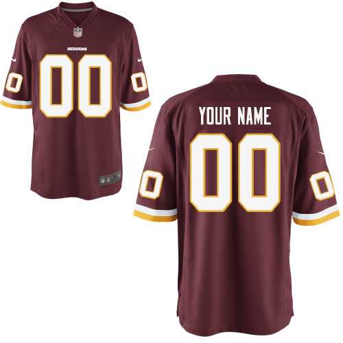 Youth Nike Washington Redskins Customized Red Team Color Stitched NFL Game Jersey