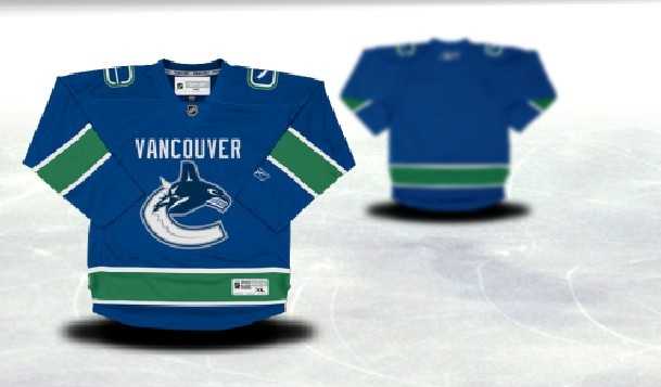 Youth Vancouver Canucks Customized Blue Stitched Hockey Jersey
