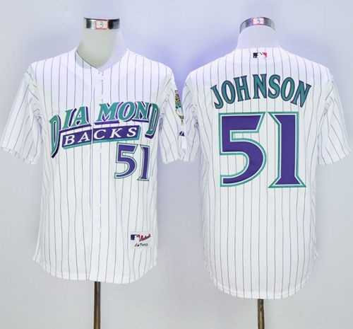 Arizona Diamondbacks #51 Randy Johnson White 1999 Turn Back The Clock Stitched Baseball Jersey Sanguo