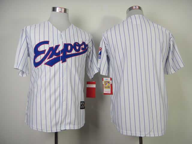 Montreal Expos Blank White Pinstripe 1982 Mitchell And Ness Throwback Stitched MLB Jersey Sanguo
