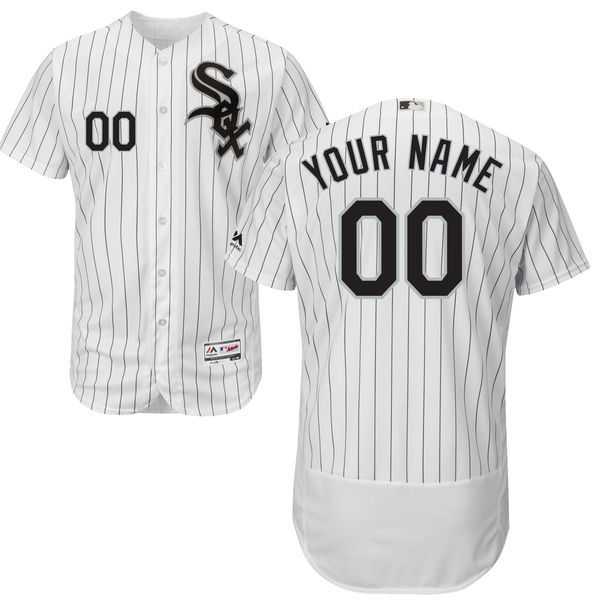 Chicago White Sox Customized Majestic Flexbase Collection Stitched Baseball WEM Jersey - White Black