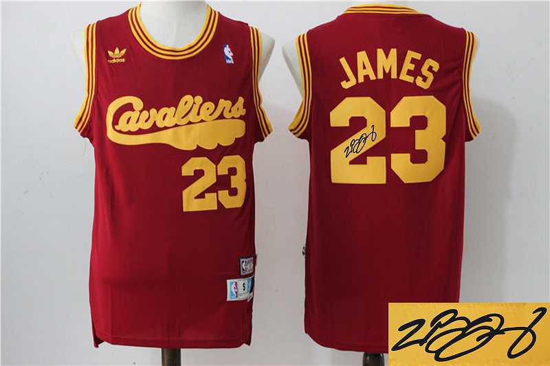 Cleveland Cavaliers #23 LeBron James Red Throwback Stitched Signature Edition Jersey