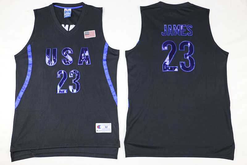 Nike 2016 Team USA #23 LeBron James Black Stitched NBA Jersey