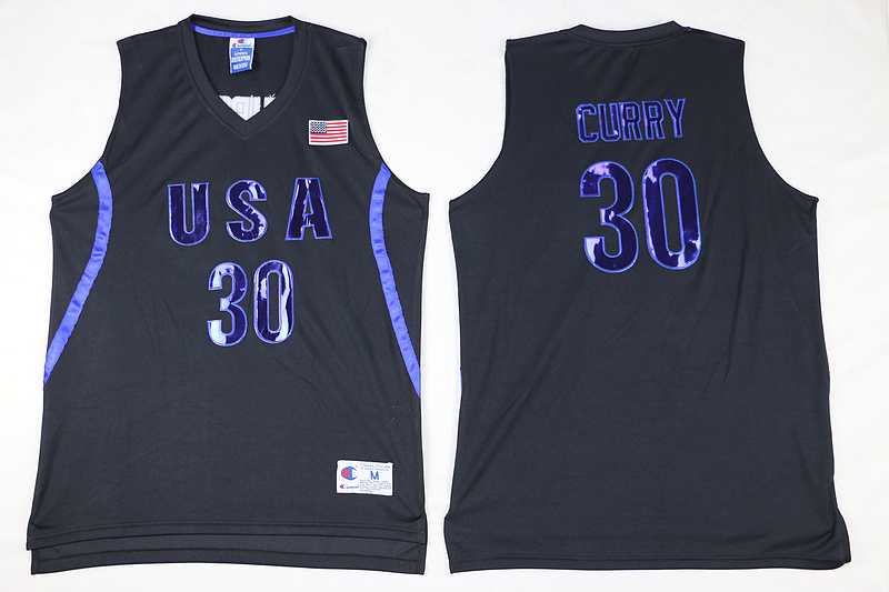 Nike 2016 Team USA #30 Stephen Curry Black Stitched NBA Jersey