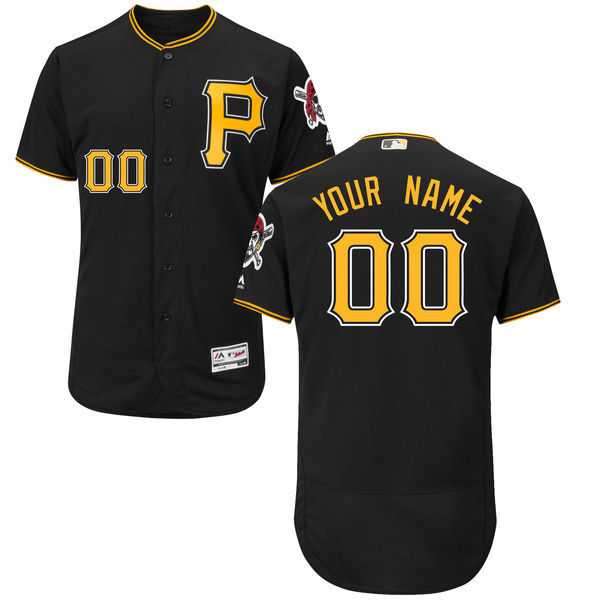 Pittsburgh Pirates Customized Majestic Flexbase Collection Stitched Baseball WEM Jersey - Black