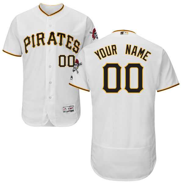 Pittsburgh Pirates Customized Majestic Flexbase Collection Stitched Baseball WEM Jersey - White