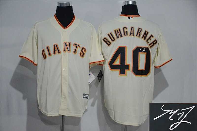 San Francisco Giants #40 Madison Bumgarner Cream New Cool Base Stitched Signature Edition Jersey