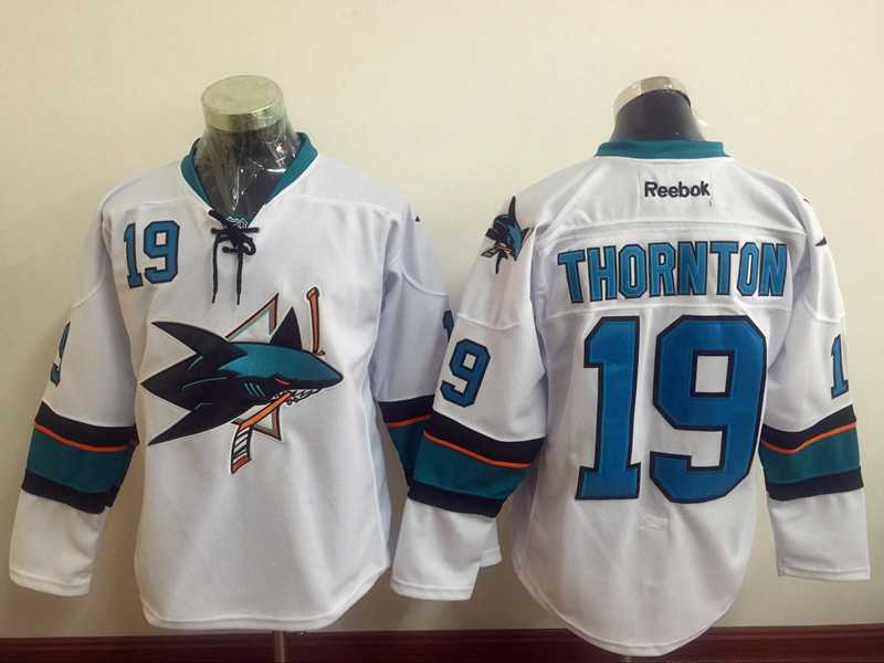 San Jose Sharks #19 Joe Thornton New White Stitched NHL Jersey