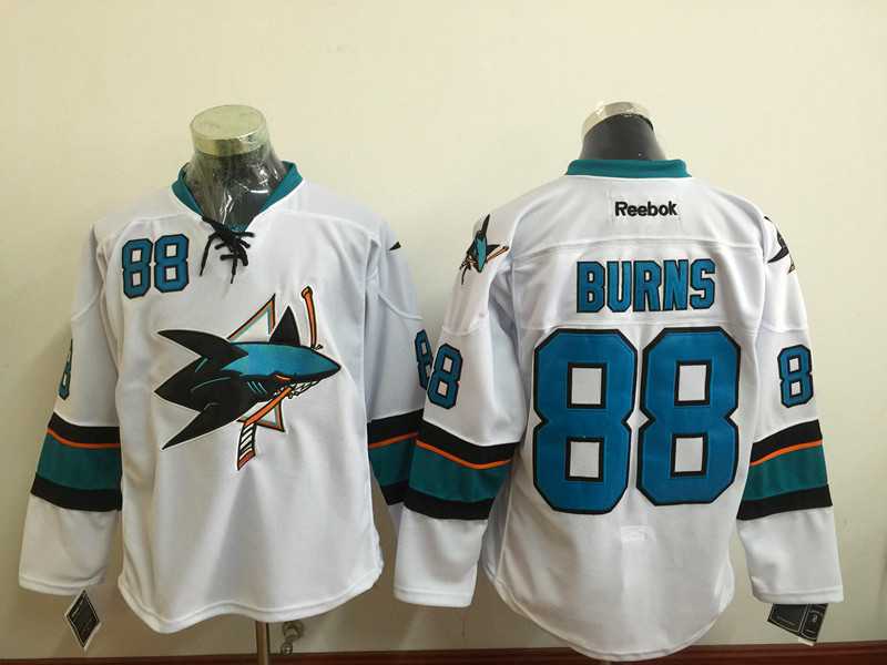 San Jose Sharks #88 Brent Burns New White Stitched NHL Jersey