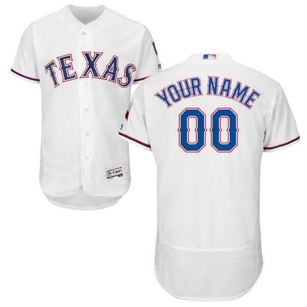 Texas Rangers Customized Majestic Flexbase Collection Stitched Baseball WEM Jersey - White