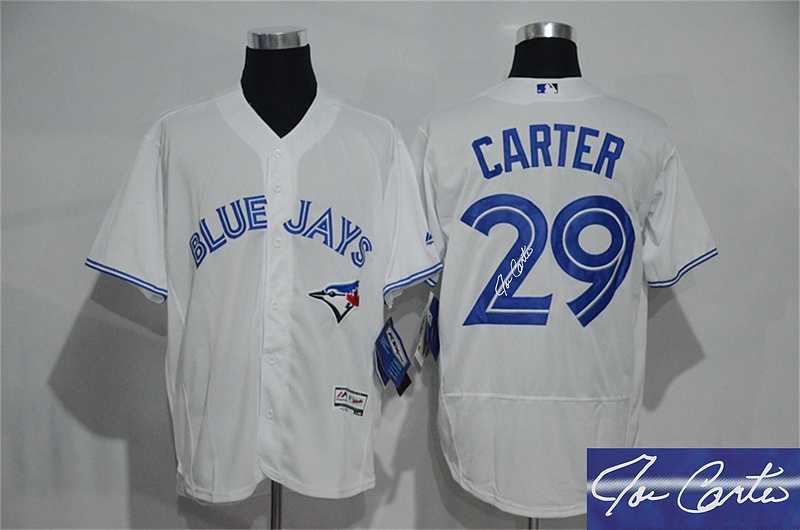 Toronto Blue Jays #29 Joe Carter White Flexbase Collection Stitched Signature Edition Jersey