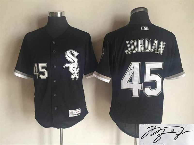 Chicago White Sox #45 Michael Jordan Black New Cool Base Stitched Signature Edition Jersey