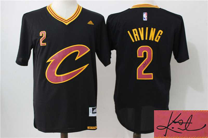 Cleveland Cavaliers #2 Kyrie Irving Black Swingman Short Sleeve Stitched NBA Signature Edition Jersey