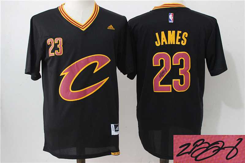 Cleveland Cavaliers #23 LeBron James Black Swingman Short Sleeve Stitched NBA Signature Edition Jersey