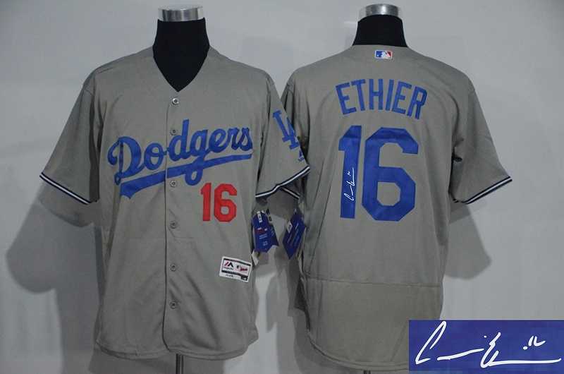 Los Angeles Dodgers #16 Andre Ethier Gray New Cool Base Stitched Signature Edition Jersey