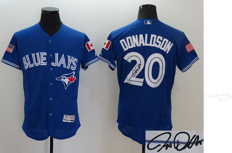 Toronto Blue Jays #20 Josh Donaldson Independence Day Blue Flexbase Collection Stitched Signature Edition Jersey
