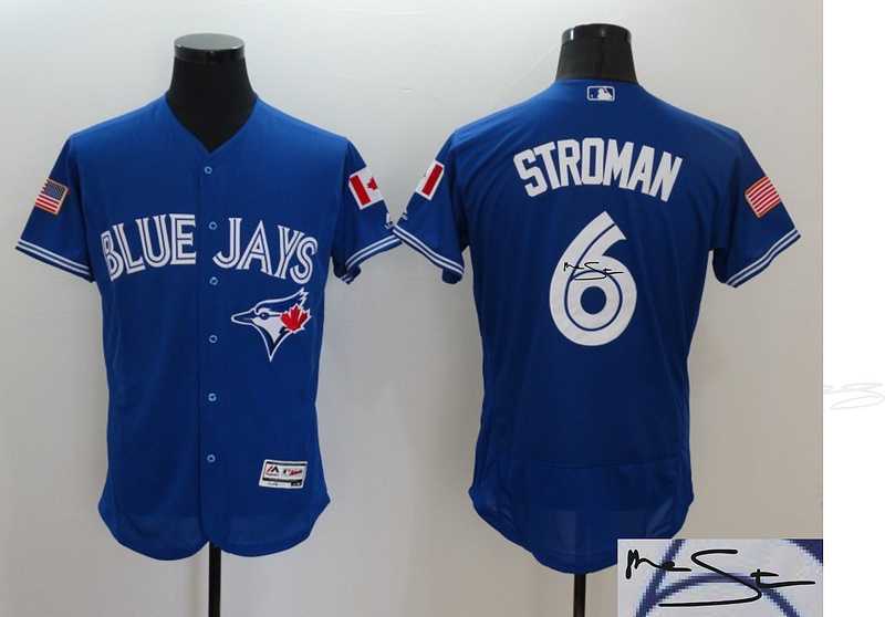 Toronto Blue Jays #6 Marcus Stroman Independence Day Blue Flexbase Collection Stitched Signature Edition Jersey