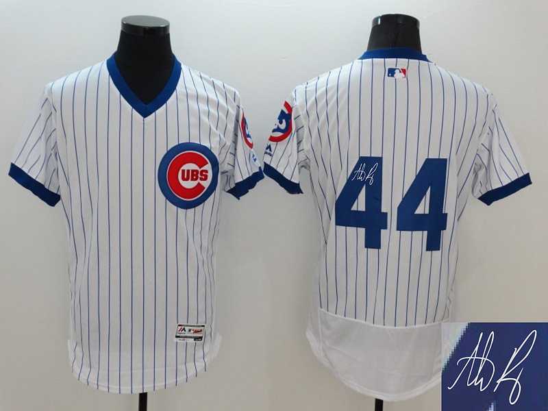 Chicago Cubs #44 Anthony Rizzo (No Name) White Flexbase Collection Stitched Signature Edition Jersey