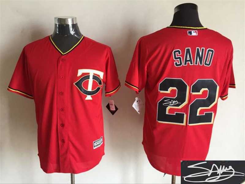 Minnesota Twins #22 Miguel Sano Red New Cool Base Stitched MLB Signature Edition Jersey