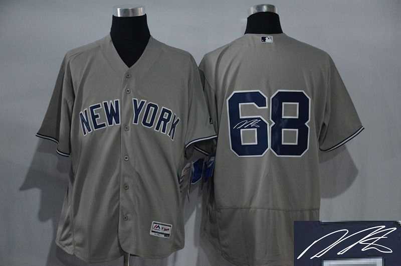 New York Yankees #68 Dellin Betances Gray Flexbase Collection Stitched Baseball Signature Edition Jersey