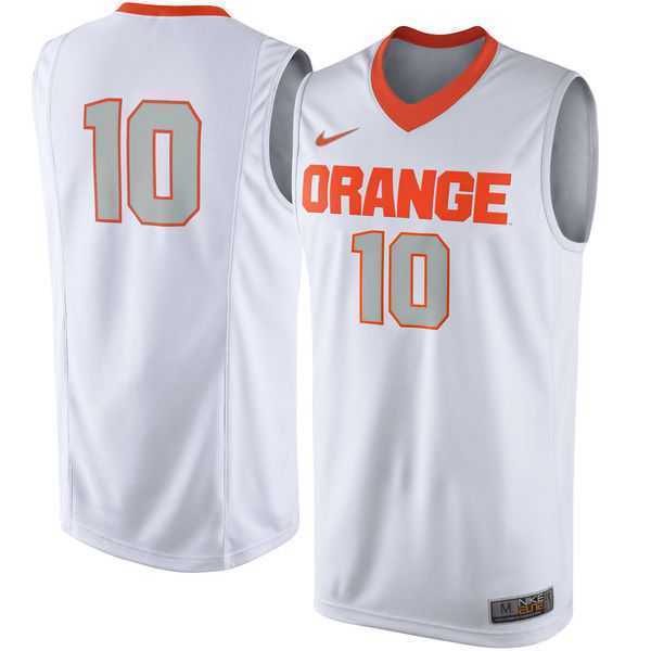 Printed Syracuse Orange Nike #10 Replica Master White Tank Top Jersey