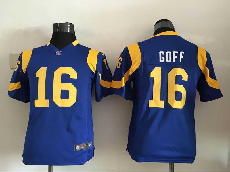 Youth Nike St. Louis Rams #16 Jared Goff Royal Blue Stitched NFL Game Jersey