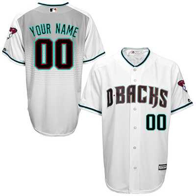 Arizona Diamondbacks Customized Men's White-Green Flexbase Collection Stitched Baseball Jersey