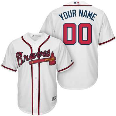 Atlanta Braves Customized White Men's New Cool Base Stitched MLB Jersey