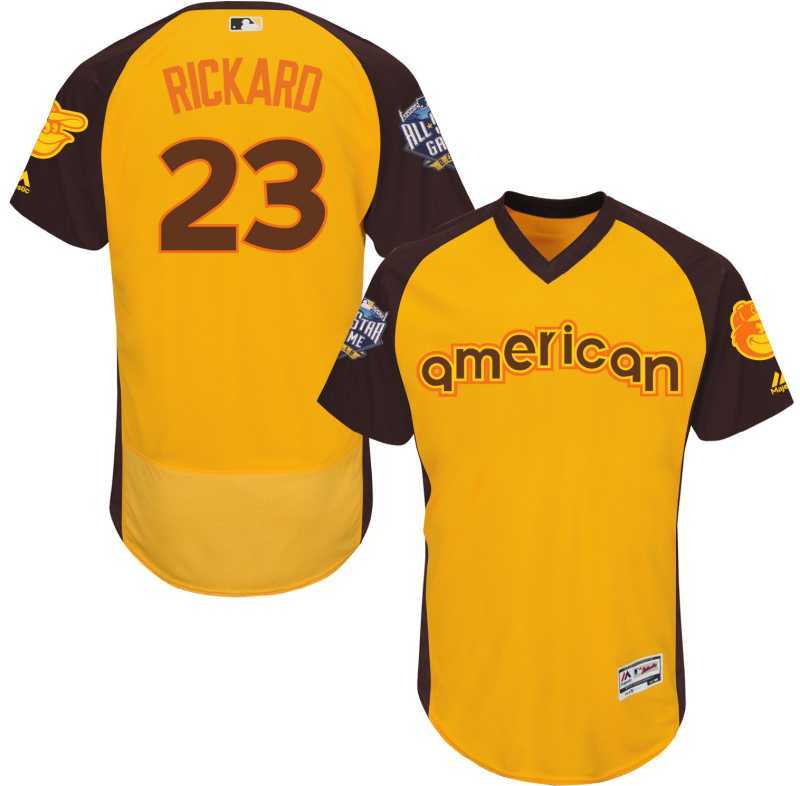 Baltimore Orioles #23 Joey Rickard Gold Men's 2016 All Star American League Stitched Baseball Jersey