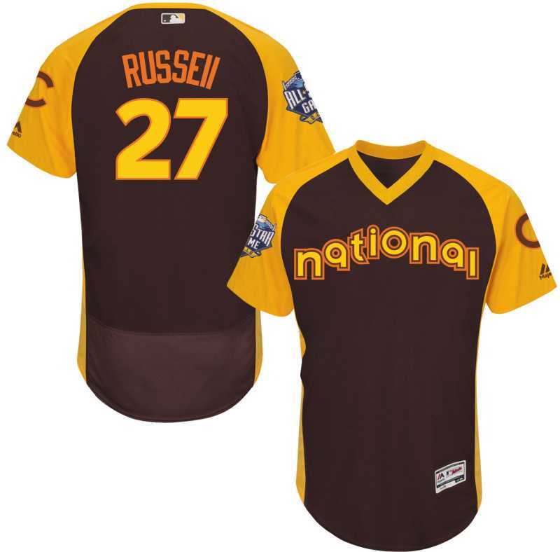 Chicago Cubs #27 Addison Russell Brown Men's 2016 All Star National League Stitched Baseball Jersey