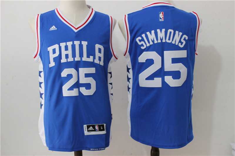 Philadelphia 76ers #25 Simmons New Blue Swingman Stitched NBA Jersey