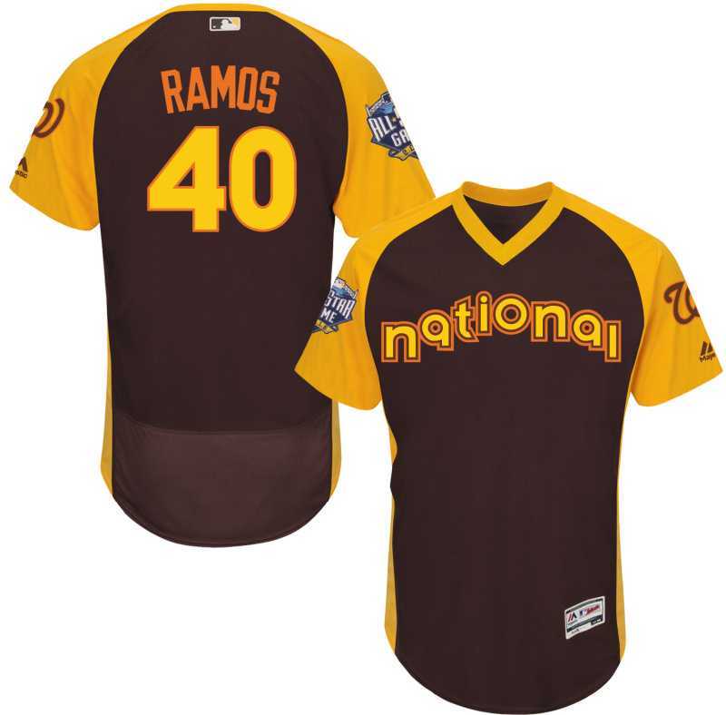 Washington Nationals #40 Wilson Ramos Brown Men's 2016 All Star National League Stitched Baseball Jersey