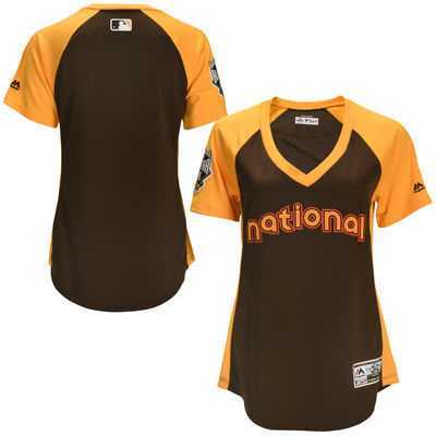 Women MLB Brown 2016 All Star National League Stitched Baseball Jersey