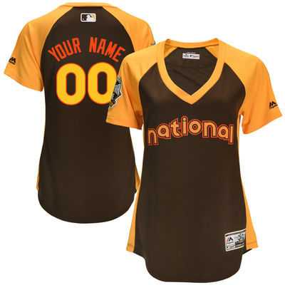 Women MLB Customized Brown 2016 All Star National League Stitched Baseball Jersey