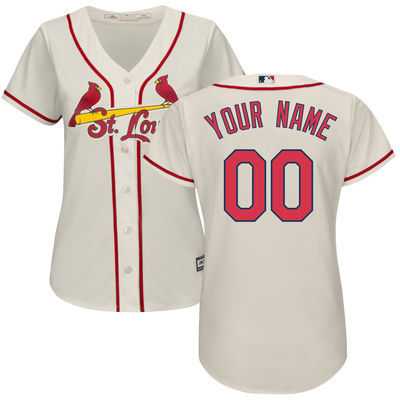 Women St. Louis Cardinals Customized Cream New Cool Base Stitched MLB Jersey