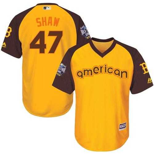 Youth Boston Red Sox #47 Travis Shaw Gold 2016 All Star American League Stitched Baseball Jersey