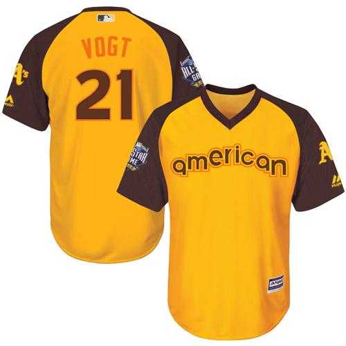 Youth Oakland Athletics #21 Stephen Vogt Gold 2016 All Star American League Stitched Baseball Jersey