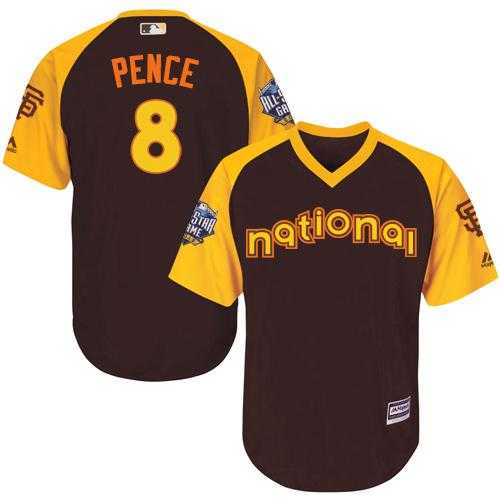 Youth San Francisco Giants #8 Hunter Pence Brown 2016 All Star National League Stitched Baseball Jersey