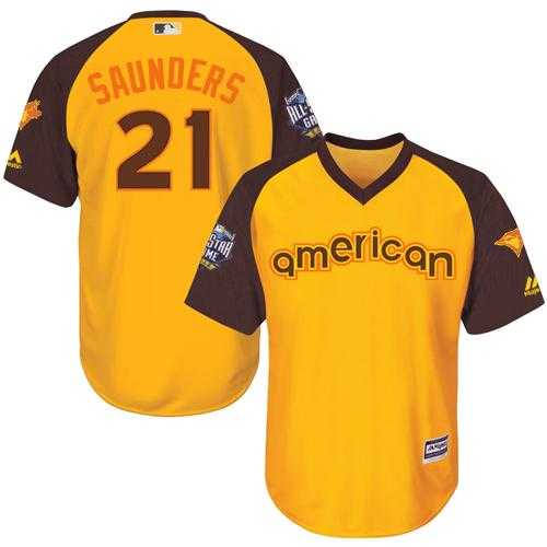 Youth Toronto Blue Jays #21 Michael Saunders Gold 2016 All Star American League Stitched Baseball Jersey