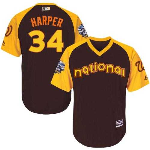 Youth Washington Nationals #34 Bryce Harper Brown 2016 All Star National League Stitched Baseball Jersey
