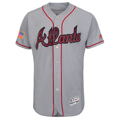 Atlanta Braves Customized Gray 2016 Fashion Stars & Stripes Flexbase Stitched Baseball Jersey
