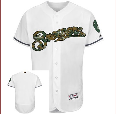 Milwaukee Brewers Blank White Flexbase Collection 2016 Memorial Day Stitched Baseball Jersey Jiasu