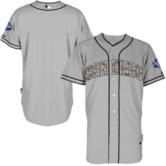 San Diego Padres Customized Gray Camo Cool Base Stitched Baseball Jersey