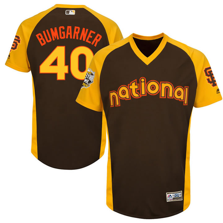 San Francisco Giants #40 Madison Bumgarner Brown Men's 2016 All Star National League Stitched Jersey